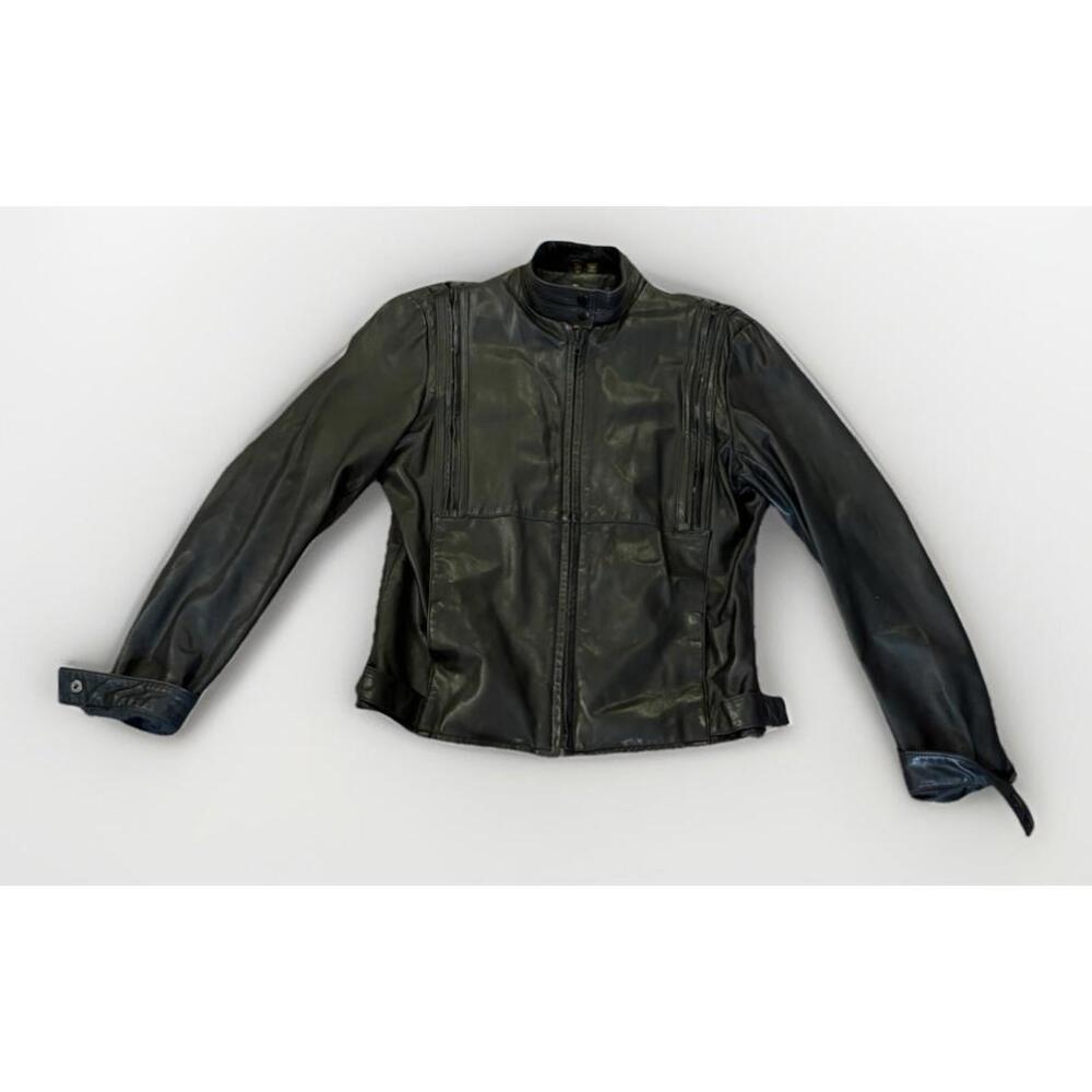 Hein Gericke Women's Yamaha Black Leather Motorcycle Jacket Size 34W